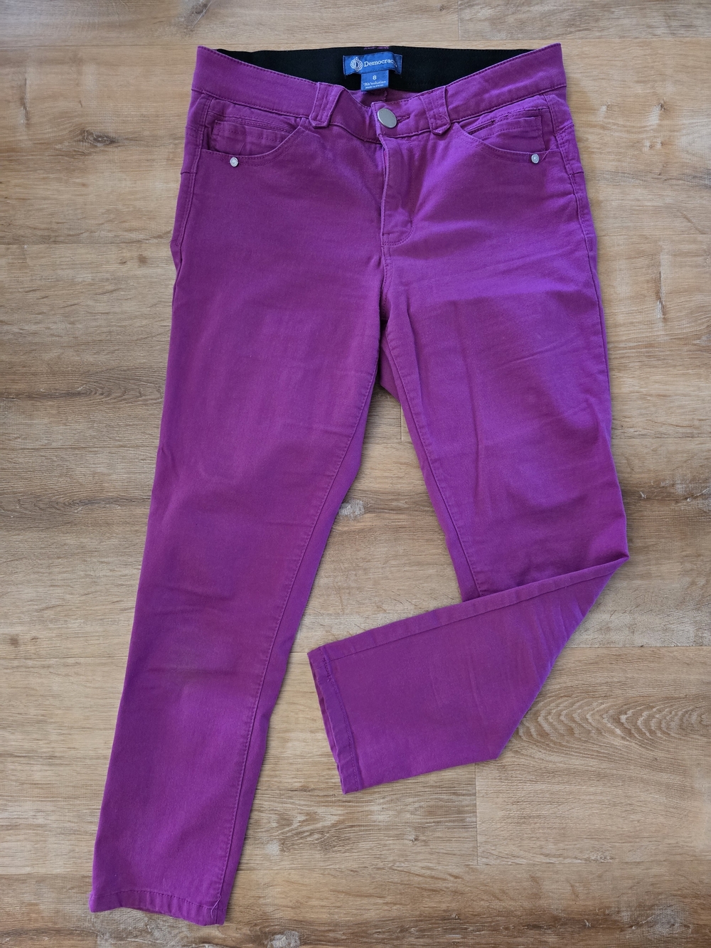 Democracy "Ab Solution" Purple Ankle Skimmer Skinny Pants Size 8